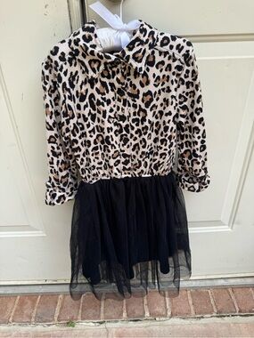 lilt, Leopard Print Tulle Dress - Black & Tan, Size 7